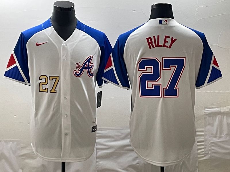 Men Atlanta Braves #27 Riley White City Edition 2024 Nike MLB Jersey style 1->atlanta braves->MLB Jersey